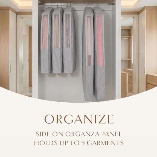 Hayden Hill Luxury Organic Cotton Garment Bag for Hanging Clothes Long 58" — view 6