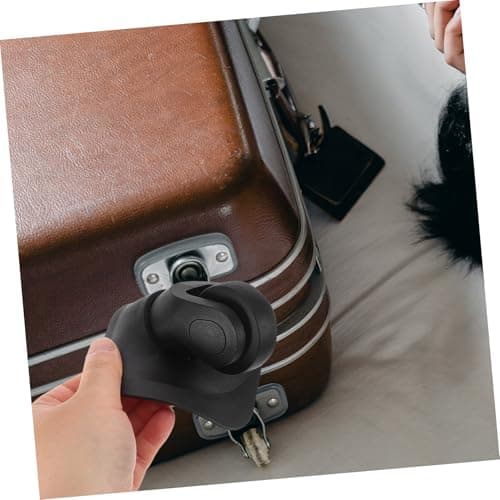 PACKOVE 2pcs Suitcase Wheels Replacement with Silicone Wheel Cover Suitcase, Abs Plastic Swivel Caster for Luggage and Trolley, Black, Travel Replacement — view 6