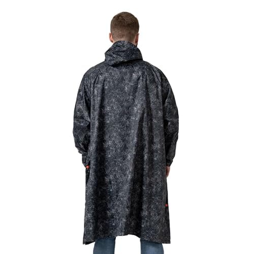 Mac in a Sac Festival Poncho - Packable Waterproof Cape - Unisex - Highly Breathable (8,000gsm) - Adjustable Snap Sides - Graphite Etch — view 3