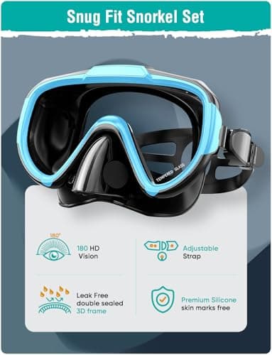Lealinga Snorkel Set Adult Kid Panoramic View Snorkel Mask with Travel Bag — view 2