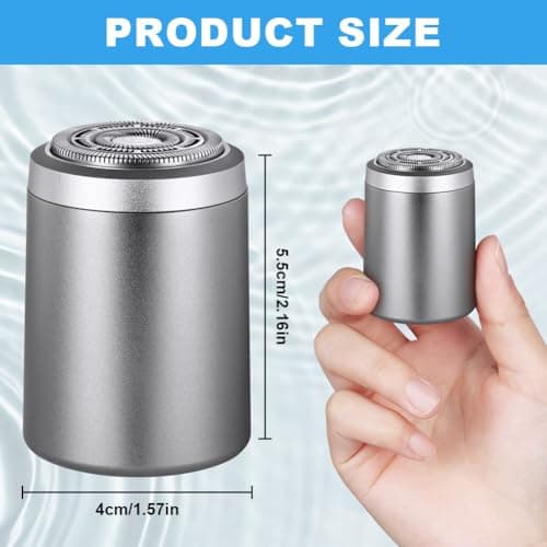 AOOWU Mini Portable Electric Shaver, Electric Mini Shavers for Men, Compact Electric Razor for Men, Waterproof Portable Shaver, USB Rechargeable Shaver Electric Beard Trimmer for Home Travel Business — view 2