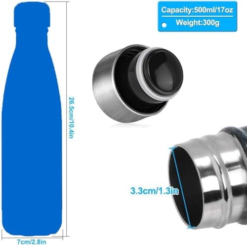 Camouflage Stainless Steel Water Bottle, 500ML,Metal Sports Bottles,Double Walled Vacuum, Small Insulated Water Bottles for School, Gym, Running, Travel BPA Free Reusable Leak Proof (Green) — view 2