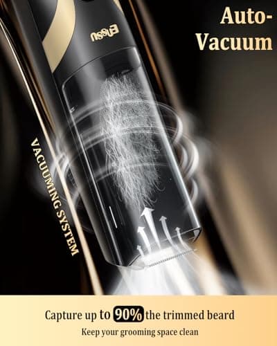 Vaccum Beard Trimmer for Men USB-C Rechargeable,Mustache Trimmer w/ 2 Combs — view 2