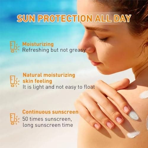 2PCS*50 Pack Mini Sunscreen Travel Size,SPF 50+ Long-Lasting Face Moisturizer with Sun Protection,Waterproof & Portable Sunscreen for Body & Face,Protetion Mi/ni Sun Cream,Face Moisturiser with Spf — view 3