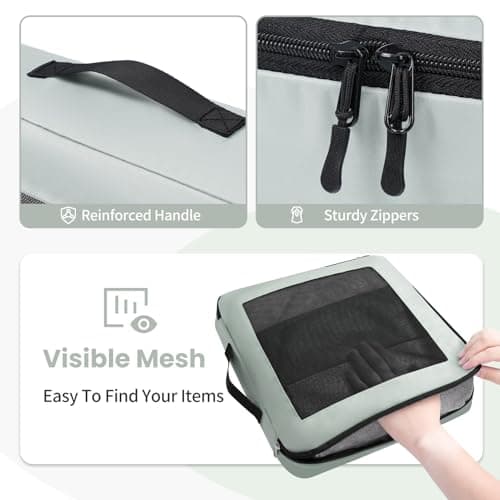 Prezon Packing Cubes for Suitcase 10 Set, Lightweight Luggage Packing Organizers Packing Cubes for Travel Accessories - Mint — view 4