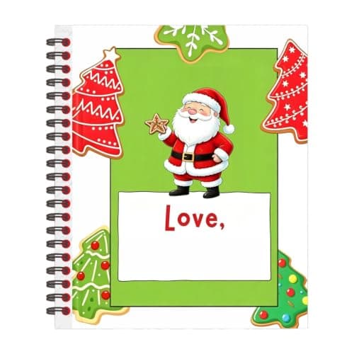 Adult Christmas Card Book Spiral Greeting Messages Booklet