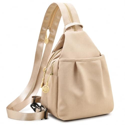 QhgPnt Khaki Chest Bag and Mini Backpack Anti Theft, Versatile Anti Theft Bags for Women, Travel Tote Bags, Width 21cm, Height 28cm, Crossbody Travel Sling for Daily Commuting
