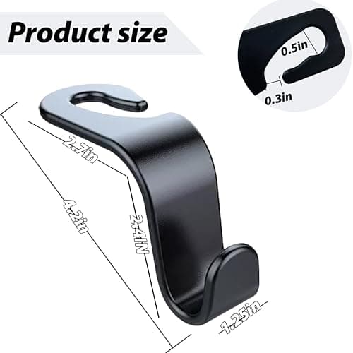 MCOTOP Car Seat Headrest Hook 8 Pack, Organizer Universal for Handbag/Purse/Gym Bag/Hat/Baby Gear/Groceries Car Accessories, Car Back Seat Headrest Hook, for Women Road Trip ssentials (Black) — view 2