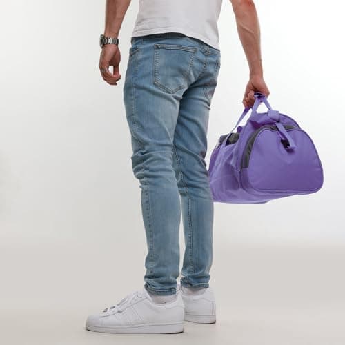 Mens & Womens Sports & Gym Travel Holdall Bag in Purple — view 5