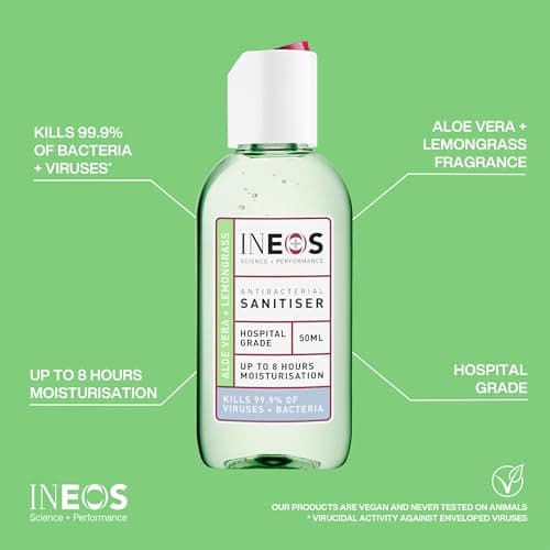 INEOS Sanitiser Pocket Gel Aloe & Lemongrass Hospital Grade 50ml, 12 Pack — view 2