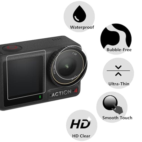 Bigqin [3+3+3 Pack Lens Screen Protector Compatible with DJI Osmo Action 4, HD Clear Tempered Glass Film 9H Hardness Full Coverage Bubble-Free Scratch-Resistant Protective Film — view 4