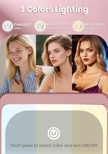 Compact Mirror, Rechargeable Magnifying Makeup Mirror with Light 30X Rose — view 3