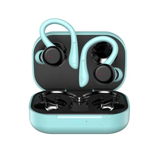 Zambuph Bluetooth-compatible Headphone Charging Box Sports Walking Riding Earbuds Portable Travel Headset with Microphone, Blue