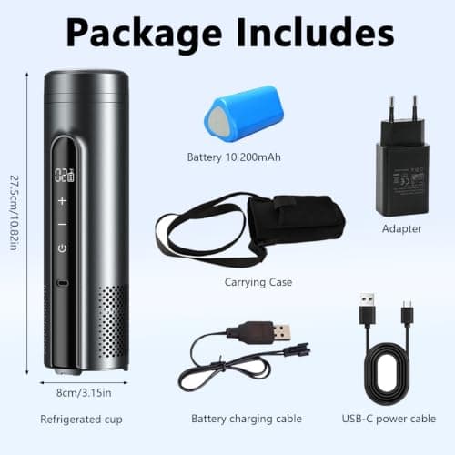 Electric Insulin Cooler Travel Case, Mini Smart USB Rechargeable Insulin Cooler Bag with LED Digital Display, Backup Batteries & Travel Bag, Holds 5 Insulin Pens or 24 Insulin Cartridges — view 2