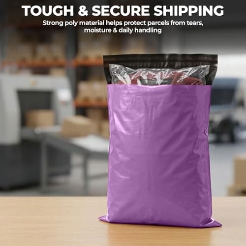 iSOUL Parcel Bags, 17x24 Vinted Strong Large Mailing Postal Postage Bags [Use in Parcel, Delivery, Shipping, Mail, Package] [432mm x 610mm] Purple Bags — view 3