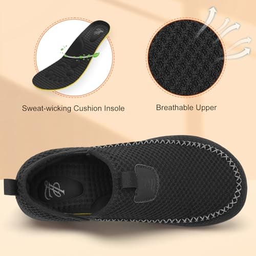 JOINFREE Mens Walking Shoes Wide Toe Box Barefoot Trainers Black — view 5