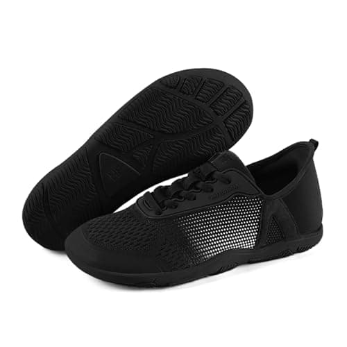 Hike Footwear HF Stride – Hands-Off & Ergonomic Barefoot Shoes for Women Men, Thin Sole & Ultra-Light, Effortless Daily Wear Unisex, Black, 9-9.5 Wide Women/7-7.5 Wide Men