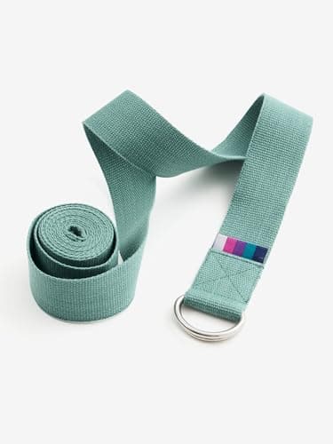 Yogamatters D-Ring Yoga Belt Strap - Organic Cotton, 2m | For Stretching and Improving Flexibility | Yoga Accessories & Equipment (Mineral) — view 3
