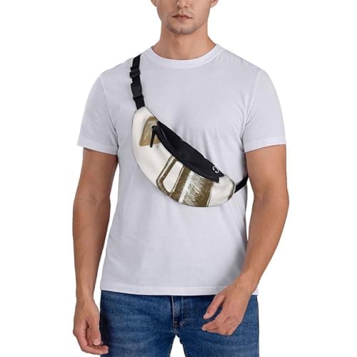 Pattern with Glass Bottle Corkscrew Print Bum Bag, Waist Fanny Packs with Headphone Jack and Adjustable Belt Cross Body Bumbags for Travel Running Jogging Workout Hiking — view 6