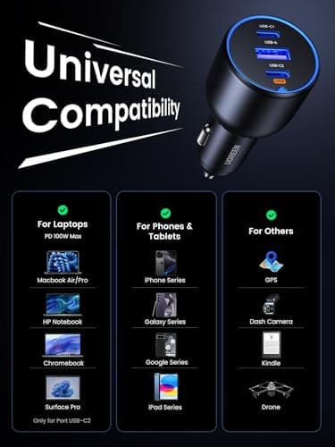 UGREEN 130W Car Charger USB C Fast Charger (with 100W USB C Cable) — view 6