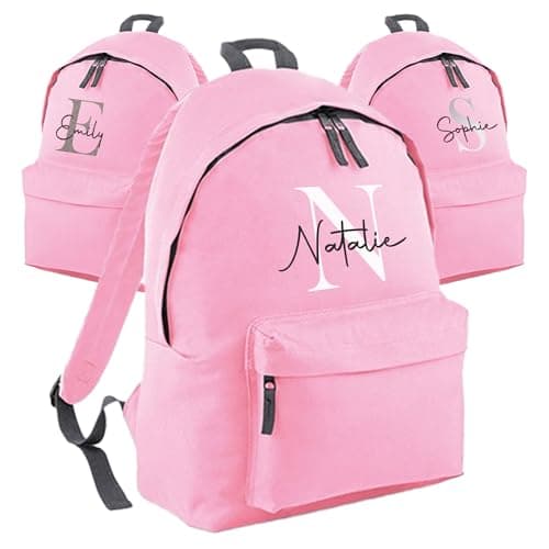 Print Maniacs Personalised Backpack for Kids Back to School 18 Litres Rucksack with Name Ideal for Boys, Girls, Toddlers,and Primary School Students Perfect School Bag Pink