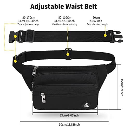IHIGOGOFA Bumbags Waist Fanny Pack Fashion Bum Bag with 65cm Extended Belt for Dog Walking Climbing Hiking Travel Cycling Girls Ladies Men Women — view 4