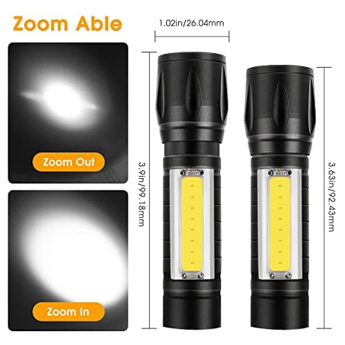 LED Torch Rechargeable, 3 Modes Flashlight, Adjustable Focus, 2Pack — view 5