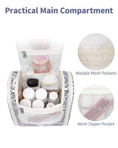 Narwey Hanging Toiletry Bags for Women, Travel Wash Bag for Toiletries — view 3