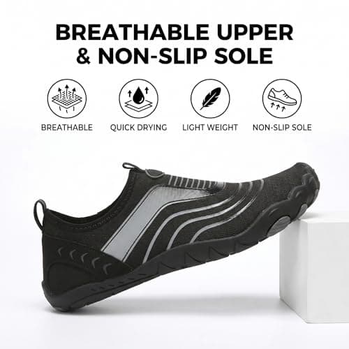 Wide Toe Box Water Shoes for Women and Man,Slip-On and Non Slip Aqua Quick Dry Shoes for Swimming Yoga Hiking — view 4