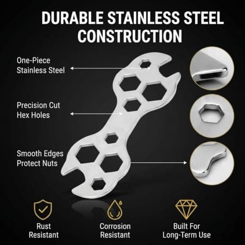 2Pcs Heavy Duty Thick Bike Spanner Wrench Set to Prevent Roadside Stranding, Multi-Hole Pocket Cycle Multi Tool Kit with 8mm to 17mm Openings for Road Bicycle Maintenance and Emergency Repairs — view 3