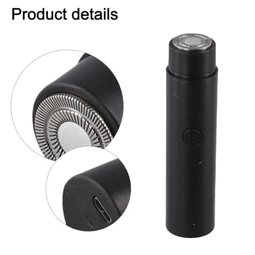 Compact Electric Shaver 106mm Portable Travel Design(Black) — view 3