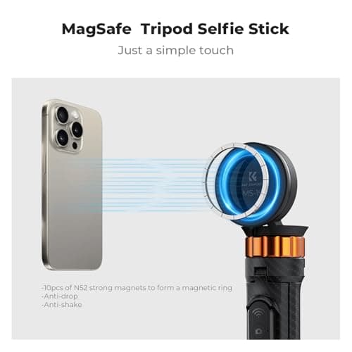 K&F CONCEPT 162cm/63'' Tripod for iPhone with Remote Control - Black — view 2