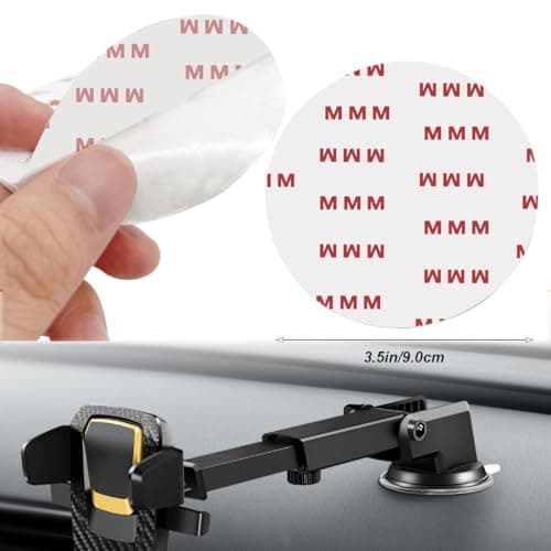 10 Pack 90mm (3.54") Circular Double Sided Sticky Pads, Strong Car Sticky Adhesive Replacement for Car Mount Mounting Holder Disk Windshield GPS Camera Lock Sucker Suction Cup Hook Dashboard Bracket — view 2