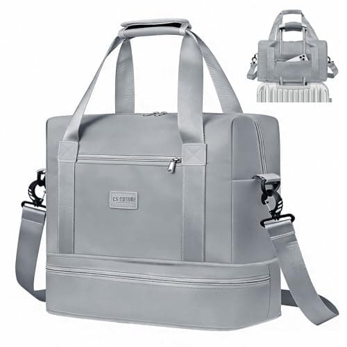 CS COSDDI Travel Bag, Overnight Bag with Shoes Compartment & Wet Pocket, Weekend Bags for Water Resistant Haspital Bag Gym Duffle Bag Women Men Holdall Bag, for Ryanair Cabin Bags 40x30x20