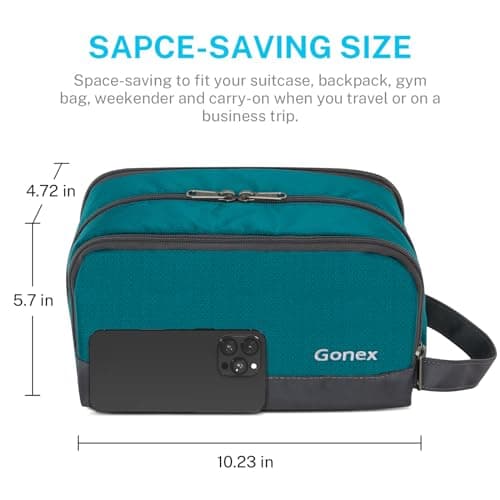 Gonex Men's Toiletry Bag, Water-Resistant Nylon Travel Wash Shower Bag — view 4