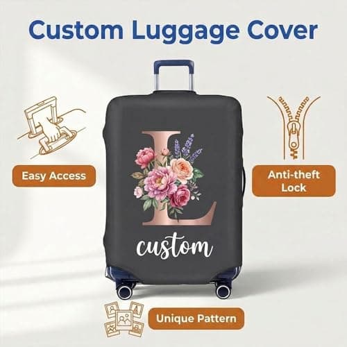 Personalised Suitcase Cover |Custom Luggage Cover with Photo/Text/Logo — view 2