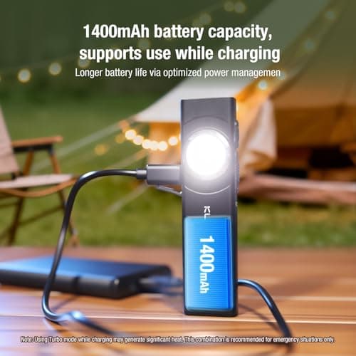 klarus E5 Ultra Torch, 850 Lumens EDC Flashligh Ultra-Thin Triple-Light Pocket Torch, USB Rechargeable with Magnetic Tail & Clip, Bright Work Light for Hiking Camping (Black) — view 5