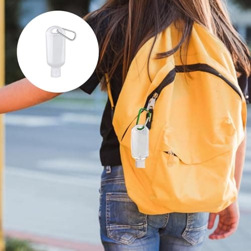 5 Pcs 50ml Refillable Travel Bottles, Hand Sanitiser with Clip, Leakproof — view 4