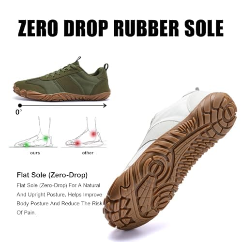 RUFONE Barefoot Hiking Shoes for Women and Men – Minimalist Trail & Walking Sneakers, Spacious Toe Box, Non-Slip, Green, 7.5 Women/5.5 Men — view 4