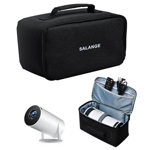 Salange Projector Bag Case for HY300,HY320 Mini Projector,with Double Layer Design Video Projector Case for Home,Outdoor,Charger and Other Accessories,Waterproof,Dustproof Portable Carrying Case Black