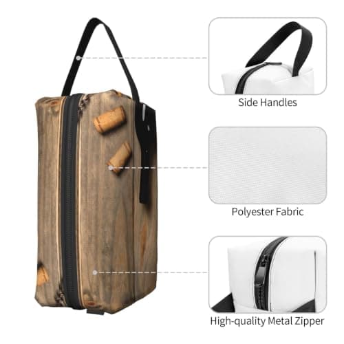 Wine Bottle Corks Grapes Travel Toiletries Bag, Wash Bag — view 3