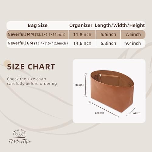 19 NeatThin Slim Bag Insert for LV Neverfull MM, With Tablet Strap, Gold — view 5