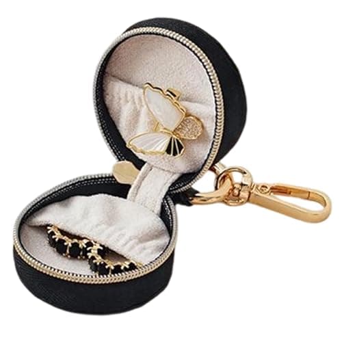 Travel Ring Holder - Ring Holder Pouch | Necklace Organizer | Organizer Pouch with Zipper Closure Box Backpack Women Girls Sports Gym Car Work Travel Storage Accessory Compact Portable Bag — view 3