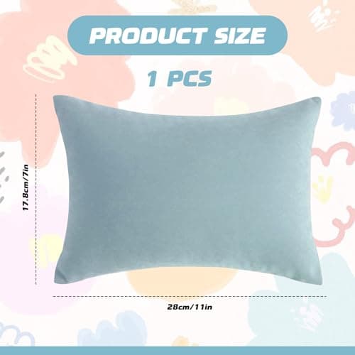 PLUSHCEWT Mini pillows for sleeping 11" x 7" Small Travel Pillow Tiny Cotton Pillows for Adult Kids Pets Dogs Neck Wrist Lumbar and Knee Machine Washable (Blue) — view 2