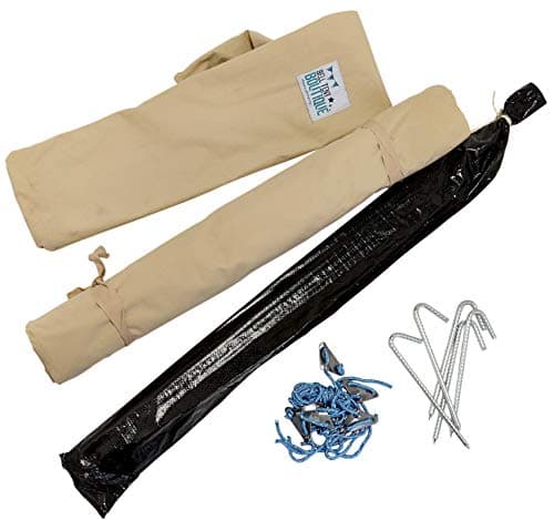 Bell Tent Boutique 285gsm Medium 100% Natural Canvas Bell Tent Awning Kit – 3.6m x 2.4m Canvas with 3 x 1.9m Pole & 8 Pegs and Guy Ropes | Includes Storage Bags — view 4