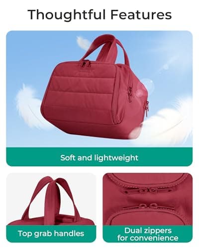 BAGSMART Large Travel Toiletry Makeup Bag, Upright Storage, Brush Pocket — view 5