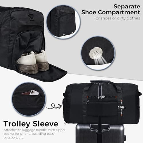 Fmeida 65L Foldable Travel Duffle Bag Waterproof Holdall Luggage Bags — view 4