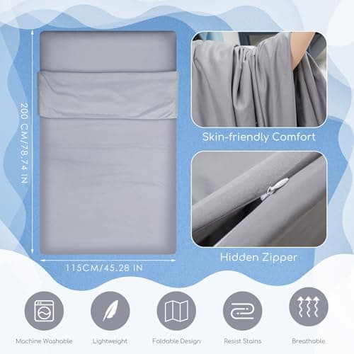 Irenare Self Tan Sleep Sack Reusable Lightweight Tanning Cover, Silver Gray — view 2