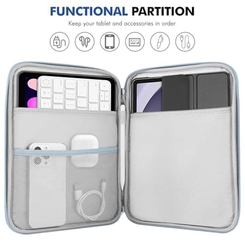 PAPOEEA 9-11 Inch Tablet Sleeve Case, Fits New iPad Air/Pro 11 inch 2024, iPad Air 5/4th 10.9, iPad 10th Gen 10.9, iPad 9/8/7th 10.2,All 9-11 Inch Tablet, Galaxy Tab S8/S9 11, Blue — view 4