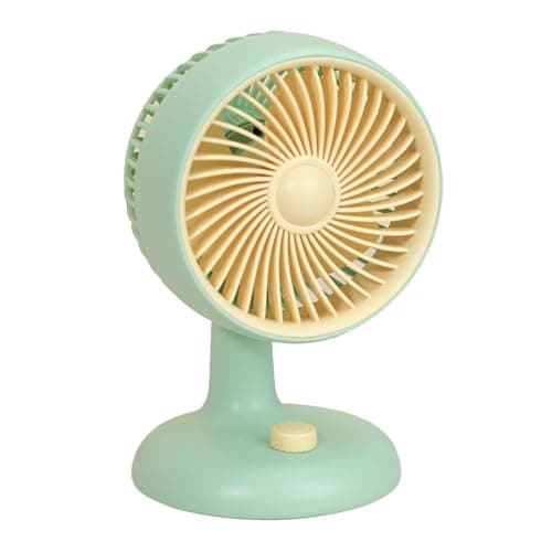 OEBUAFI USB Desk Fan, Quiet Operation Portable Rechargeable Fan for (Mint — view 5